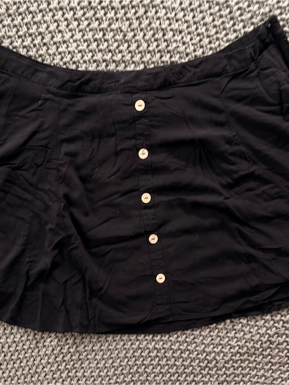 ModCloth Button Front Black Skirt